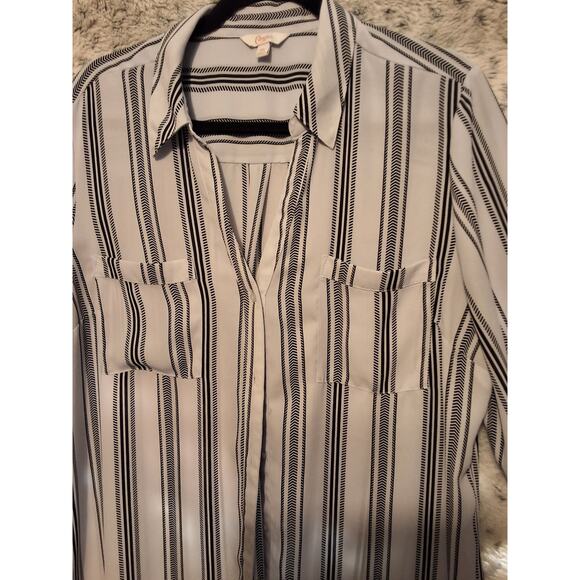 LADIES PINSTRIPE BLOUSE 2X - Picture 3 of 5